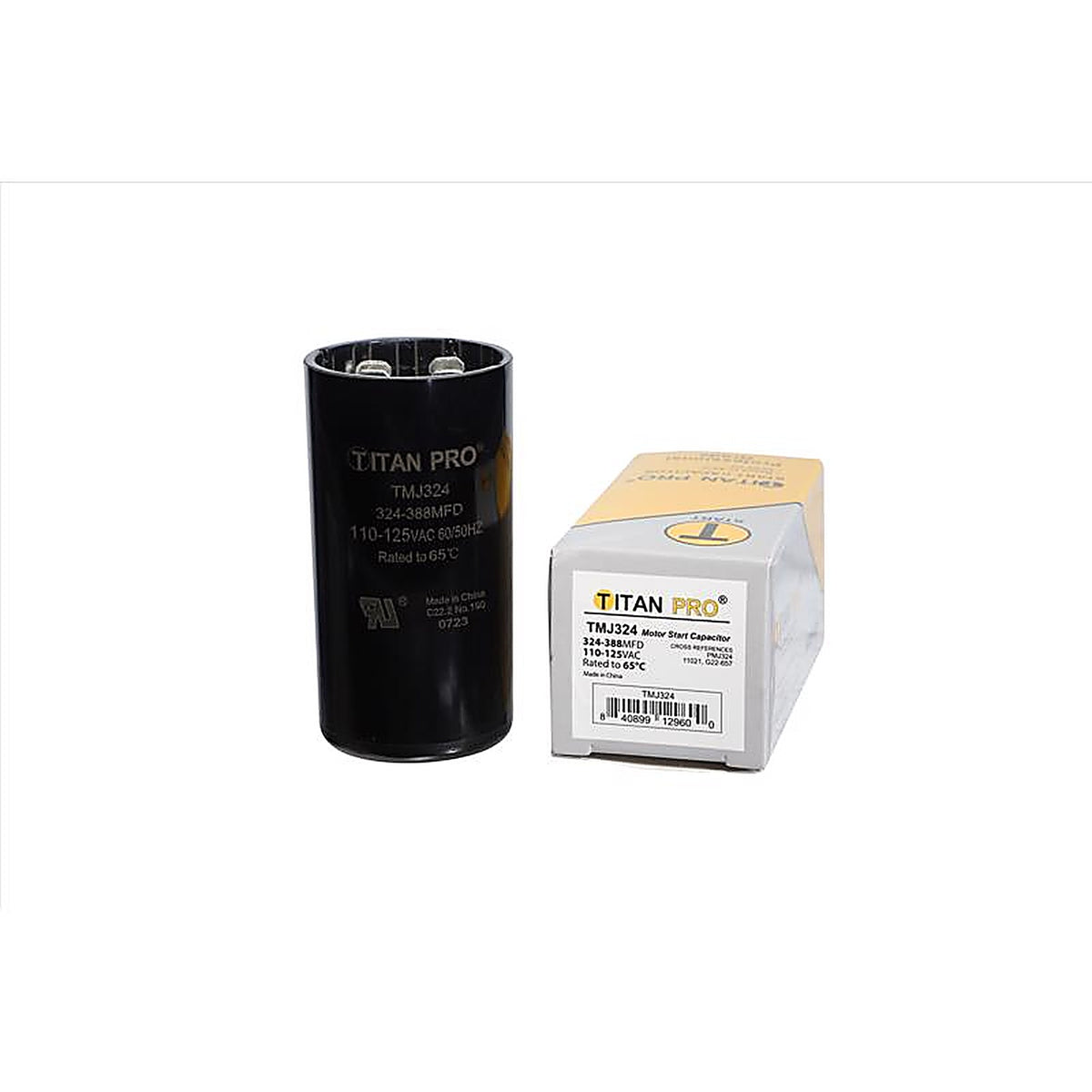 Titan Pro - TMJ324 - 324-388 MFD 125 V Round Start Capacitor