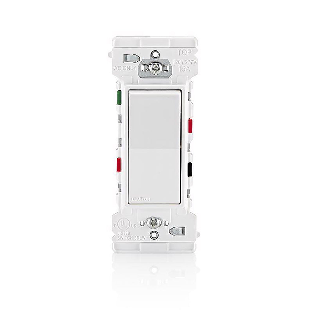 Leviton - E5603-0SW - Decora Edge 15 amps 3-Way Rocker Switch White 1 pk