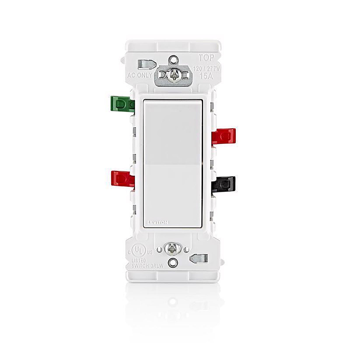 Leviton - E5603-0SW - Decora Edge 15 amps 3-Way Rocker Switch White 1 pk