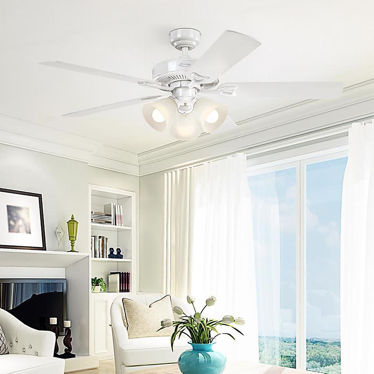 Westinghouse - 7312048 - Vintage 52 in. White LED Indoor Ceiling Fan