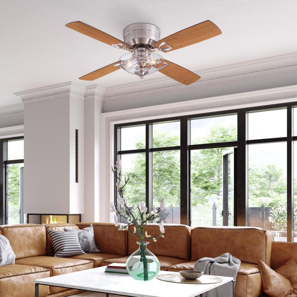 Westinghouse - 7311148 - Hadley 42 in. Brushed Nickel Brown LED Indoor Ceiling Fan