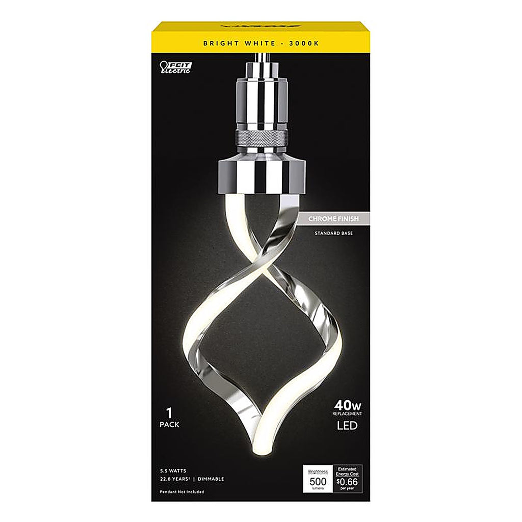 Feit - SPIRAL930CACHRM - Spiral E26 (Medium) LED Bulb Bright White 60 Watt Equivalence 1 pk