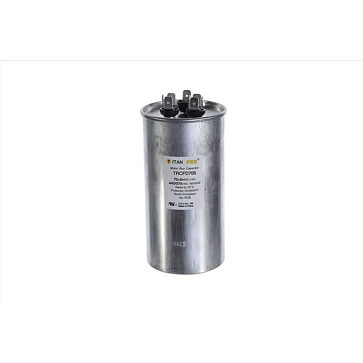 Titan Pro - TRCFD705 - 70+5 MFD 440 V Round Run Capacitor