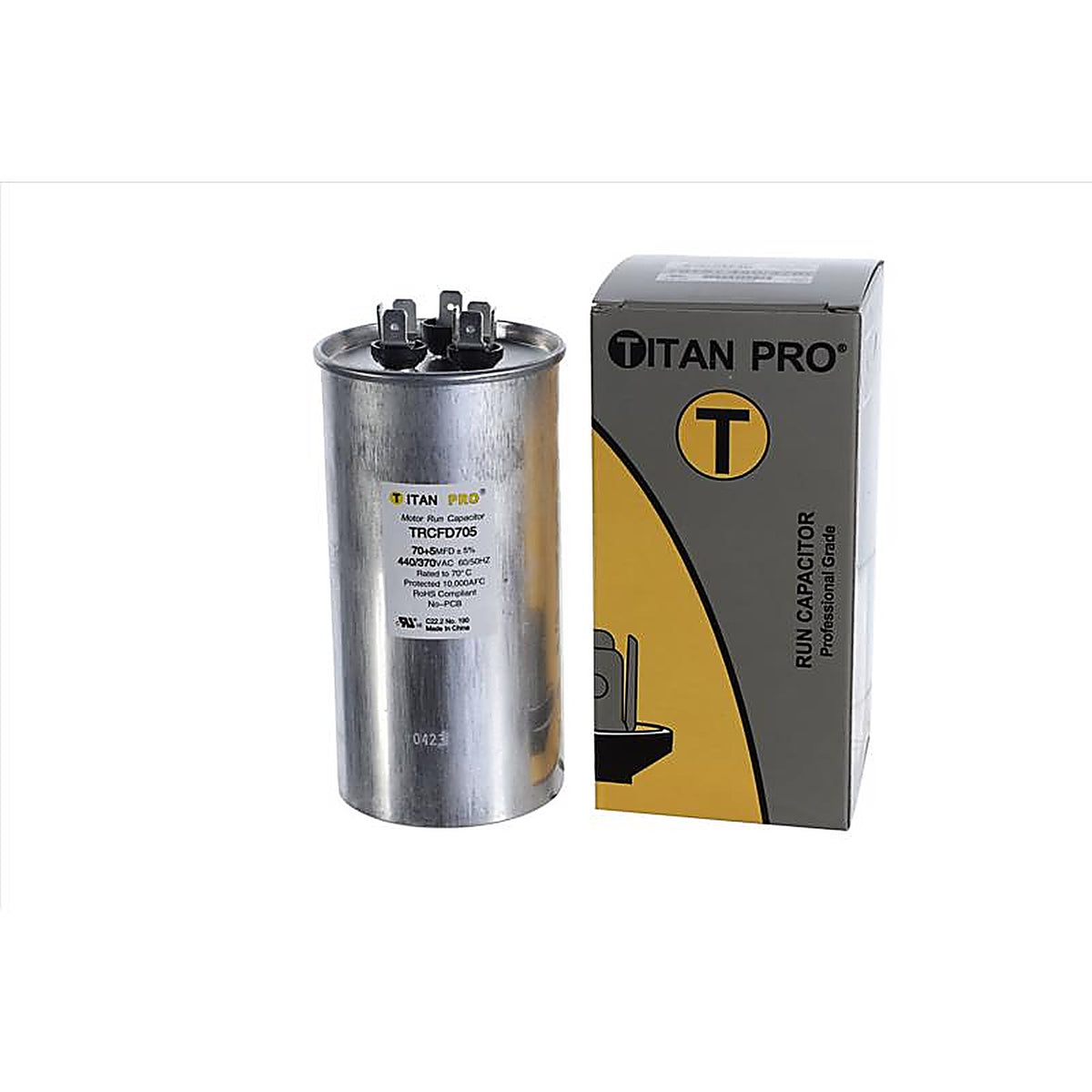 Titan Pro - TRCFD705 - 70+5 MFD 440 V Round Run Capacitor