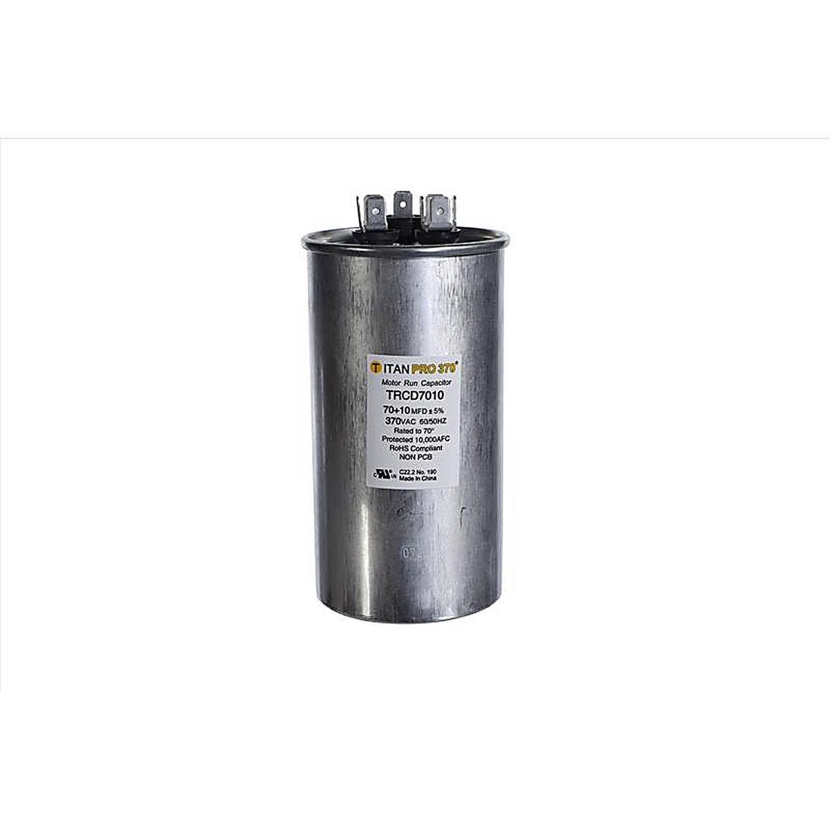 Titan Pro - TRCD7010 - 70+10 MFD 370 V Round Run Capacitor