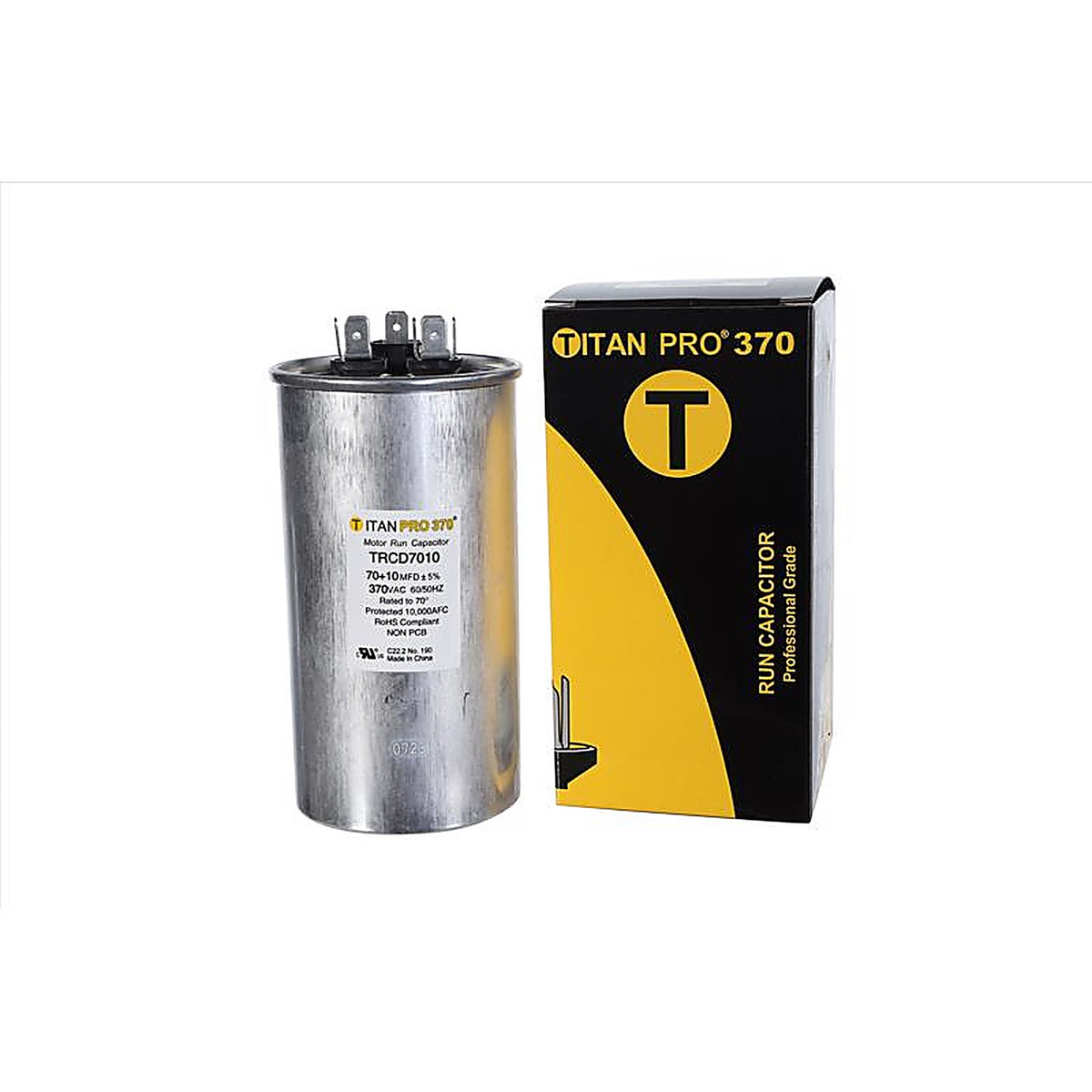 Titan Pro - TRCD7010 - 70+10 MFD 370 V Round Run Capacitor