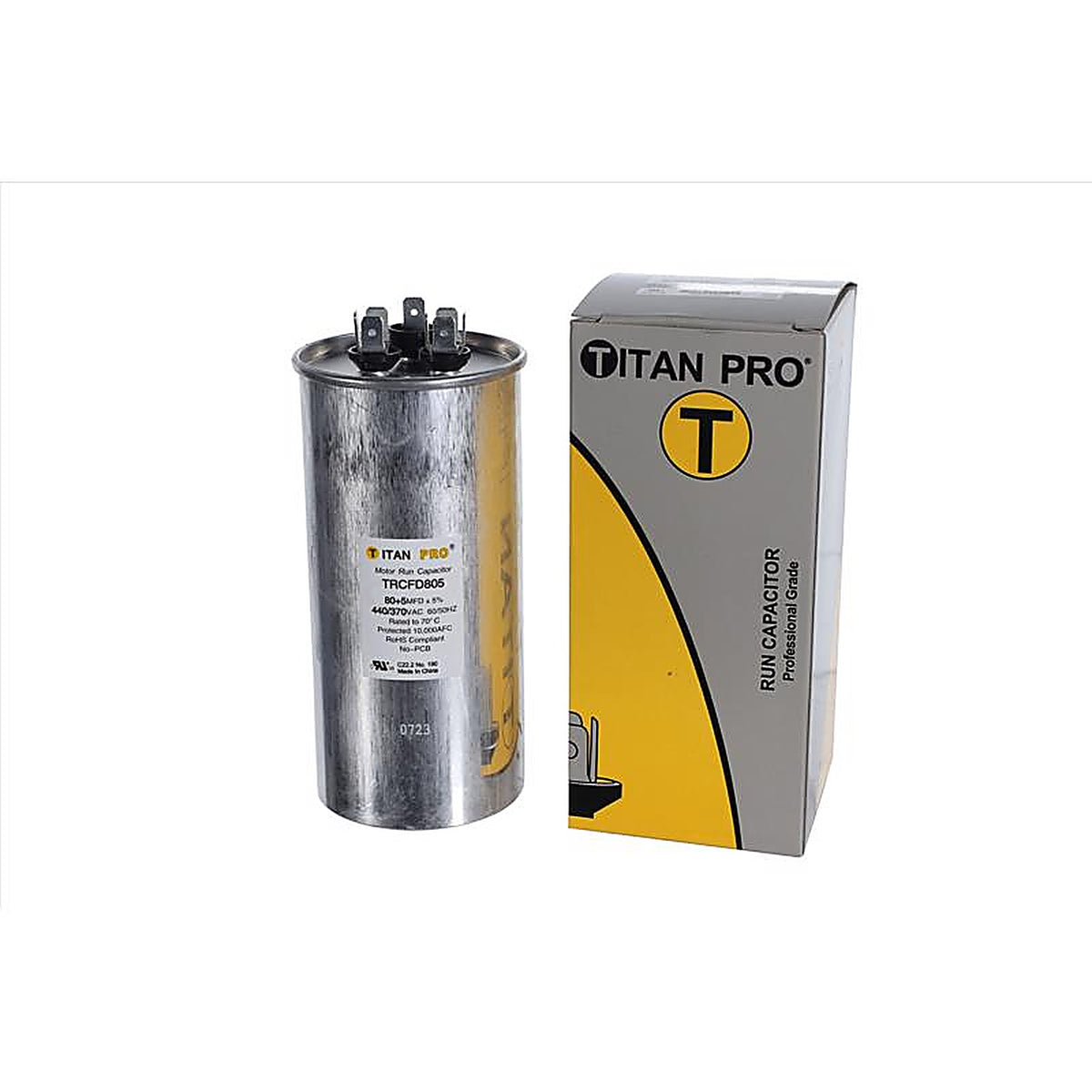 Titan Pro - TRCFD805 - 80+5 MFD 440 V Round Run Capacitor