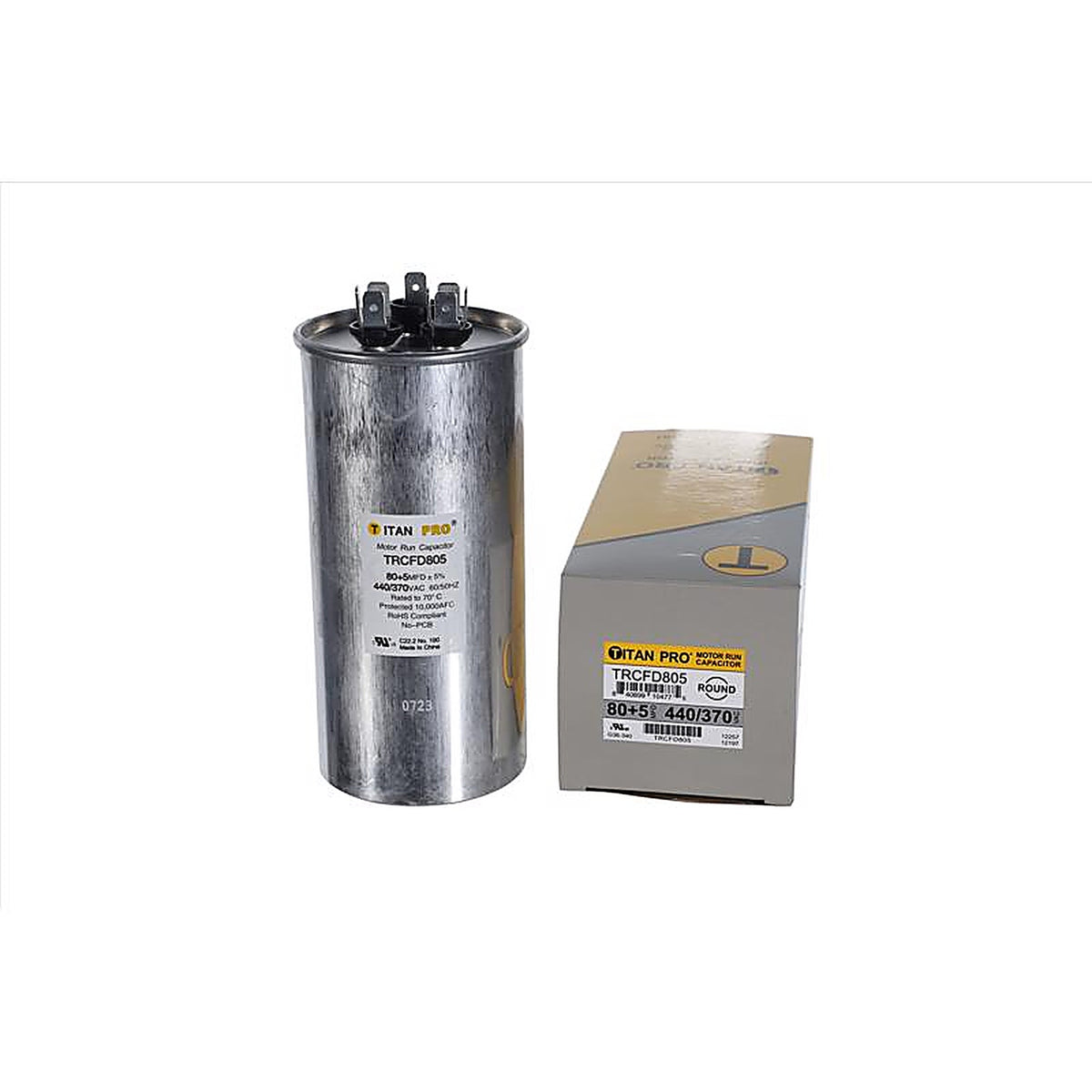 Titan Pro - TRCFD805 - 80+5 MFD 440 V Round Run Capacitor