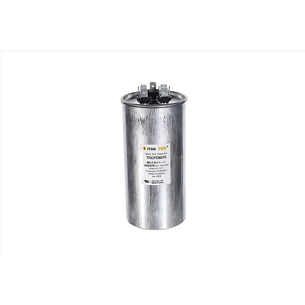 Titan Pro - TRCFD8075 - 80+7.5 MFD 440 V Round Run Capacitor