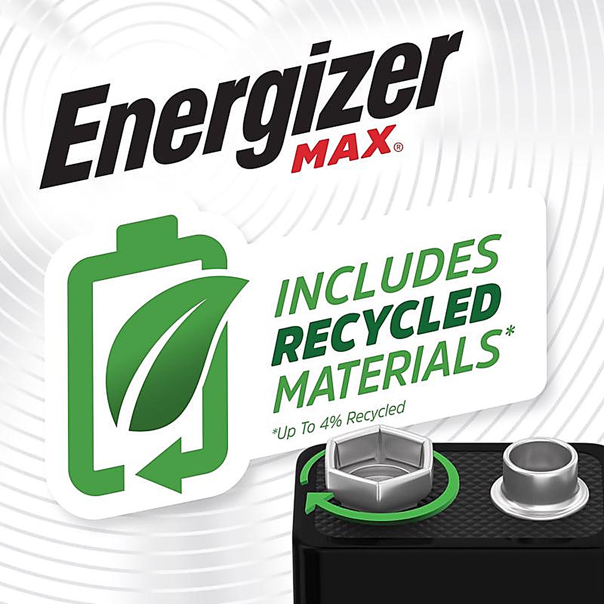 Energizer - 522BP-2 - Max 9-Volt Alkaline Batteries 2 pk Carded