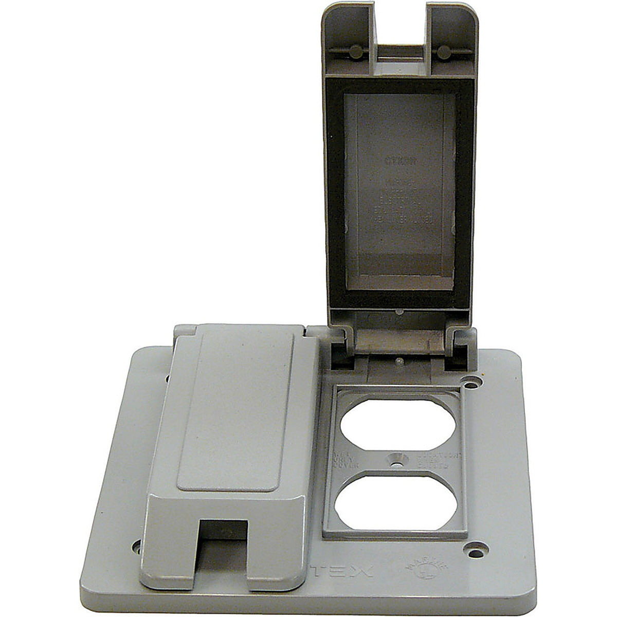 Cantex - 5133347B - Rectangle PVC 2 gang Duplex Outlet Cover For Use with 2 Gang PVC Type FS Device Boxes