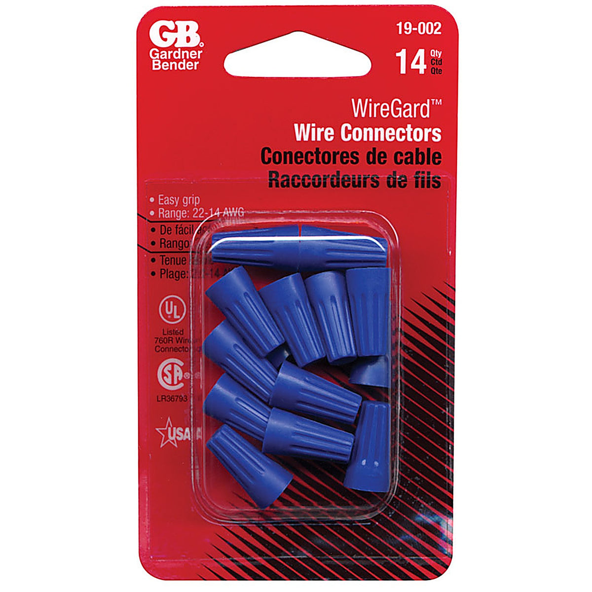 Gardner Bender - 19-002 - WingGard 22-16 Ga. Copper Wire Wire Connector Blue - 14/Pack