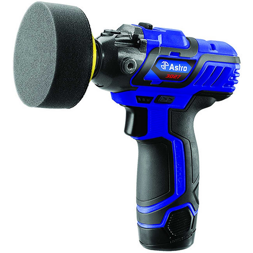 Astro Pneumatic - 3027 - 12V 3 in Mini Cordless Pistol Polisher with 2 Batteries