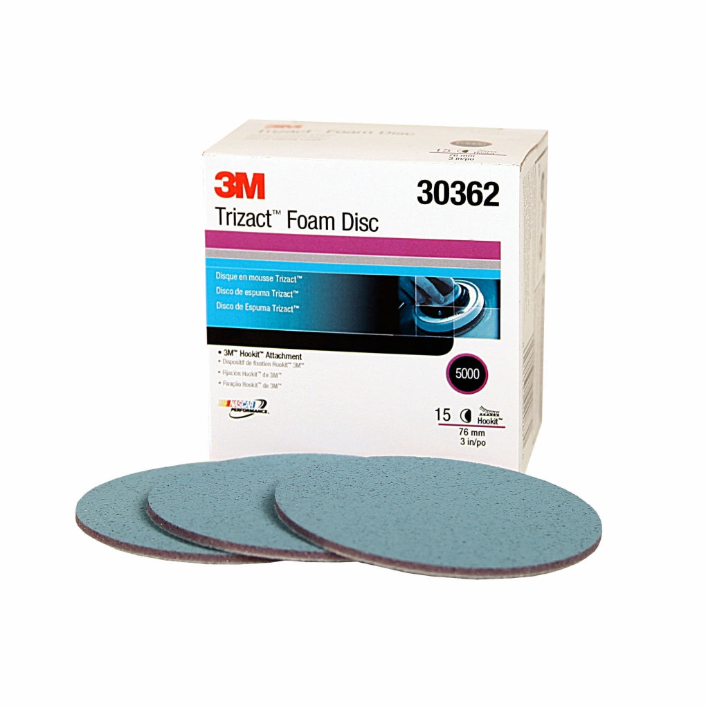 3M - 30362 - Trizact Hookit Foam Disc, 3 in, 5000 grit