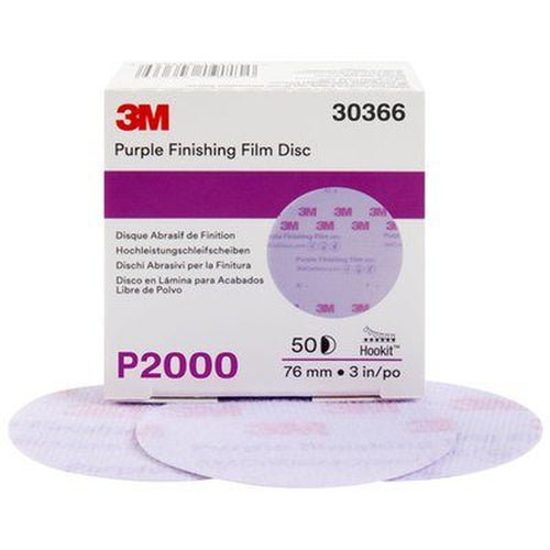 3M - 30366 - Hookit Purple Finishing Film Disc, 3 in, P2000 grade - 60455098180