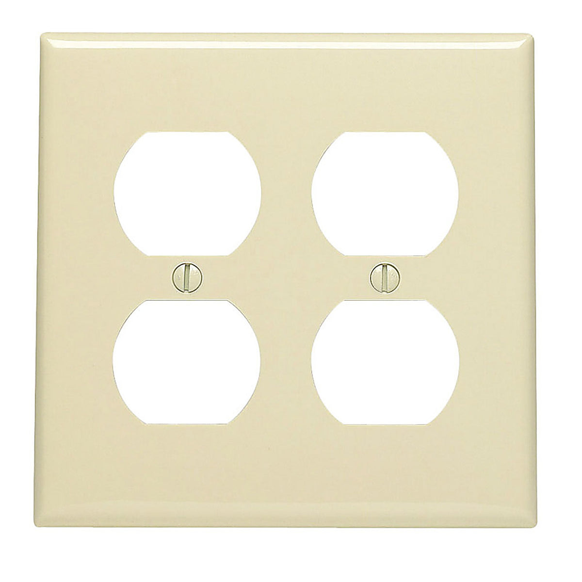 Leviton - 80716-00I - Ivory 2 gang Nylon Duplex Wall Plate 1 pk