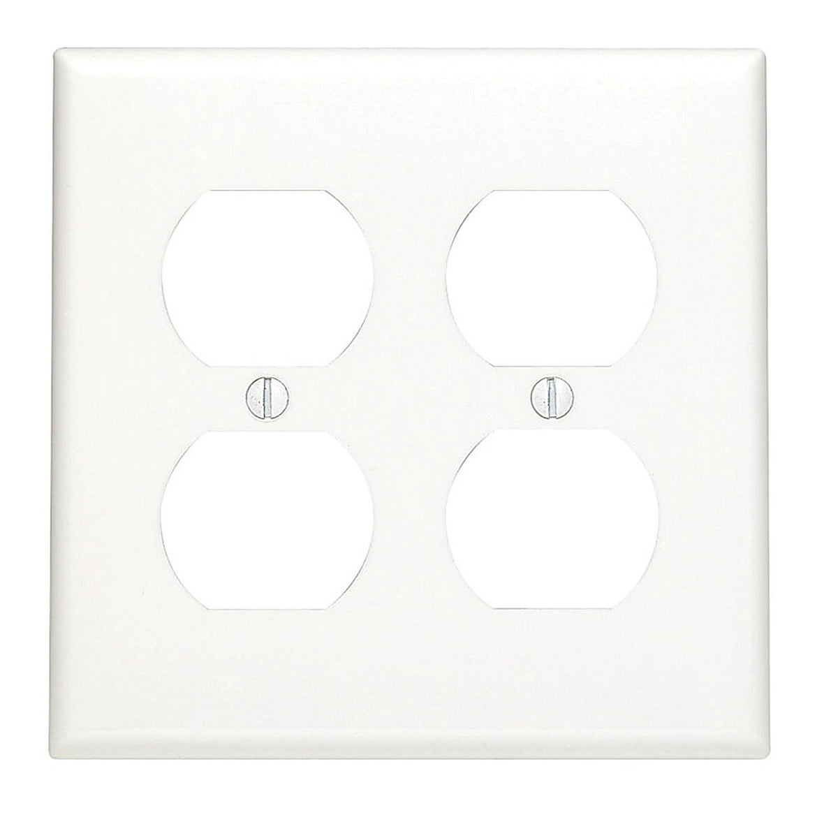 Leviton - 80716-00W - White 2 gang Nylon Duplex Wall Plate 1 pk