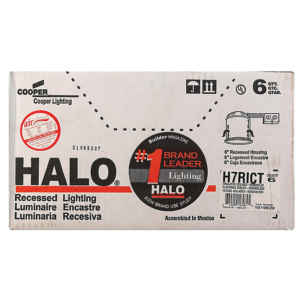 Halo - H7RICT - Silver 6 in. W Aluminum LED Recessed Lighting Housing