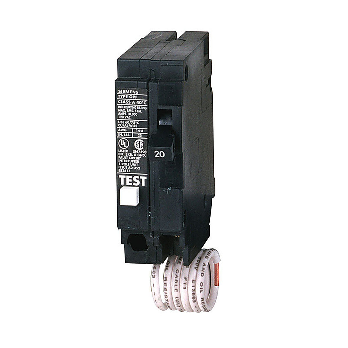 Siemens - QF120A - 20 amps Single Pole 1 Circuit Breaker
