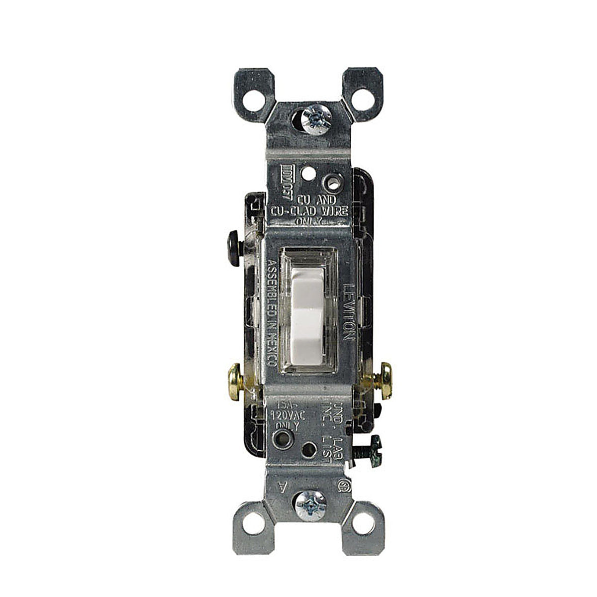 Leviton - L1461-0LW - Illuminated 15 amps Single Pole Toggle Switch White 1 pk