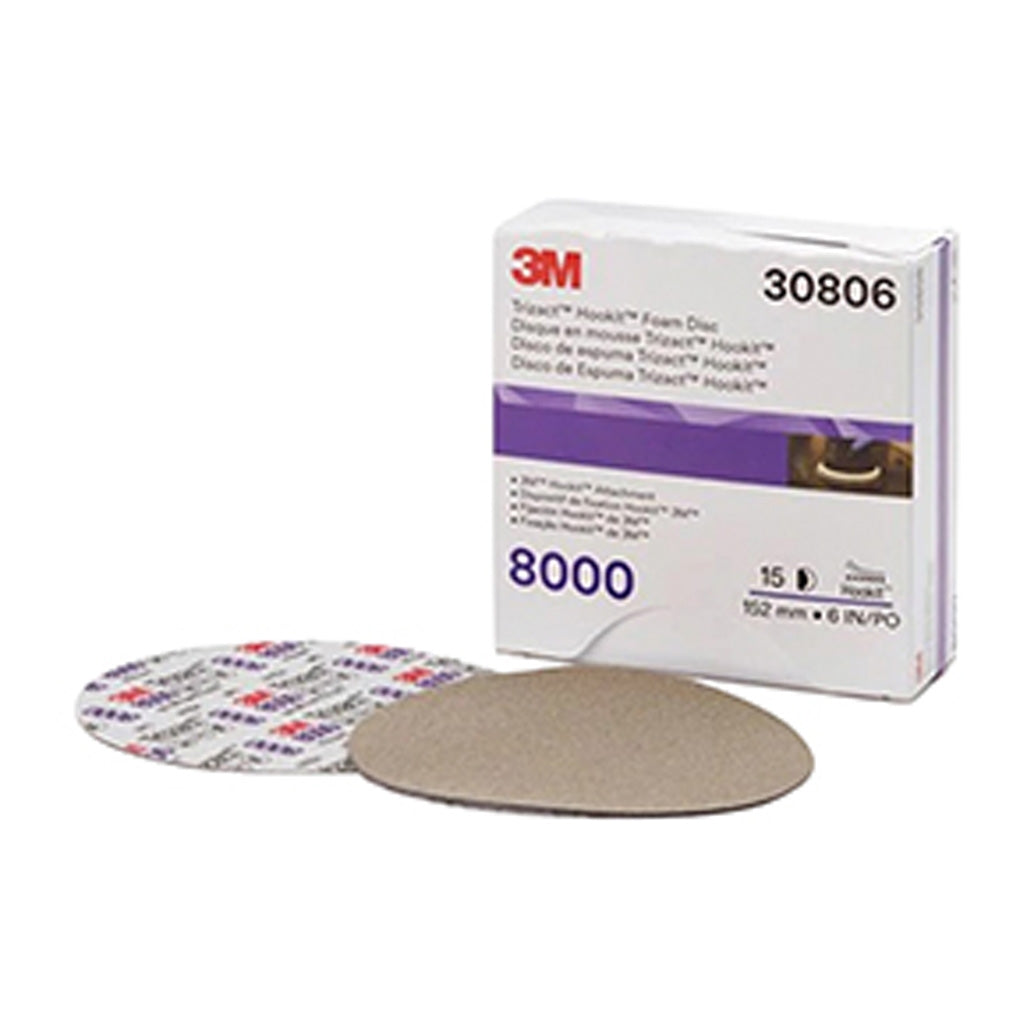3M - 30806 - 6 in Trizact Hookit Foam Disc, 8000, 15 Discs/Carton