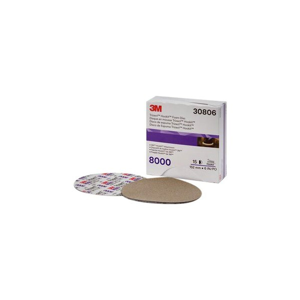 3M - 30806 - 6 in Trizact Hookit Foam Disc, 8000, 15 Discs/Carton