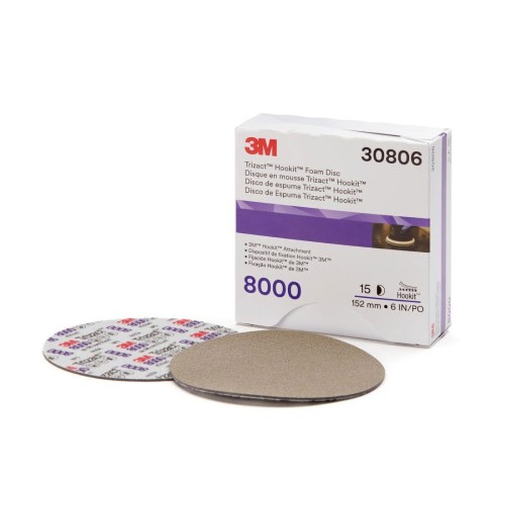 3M - 30806 - 6 in Trizact Hookit Foam Disc, 8000, 15 Discs/Carton