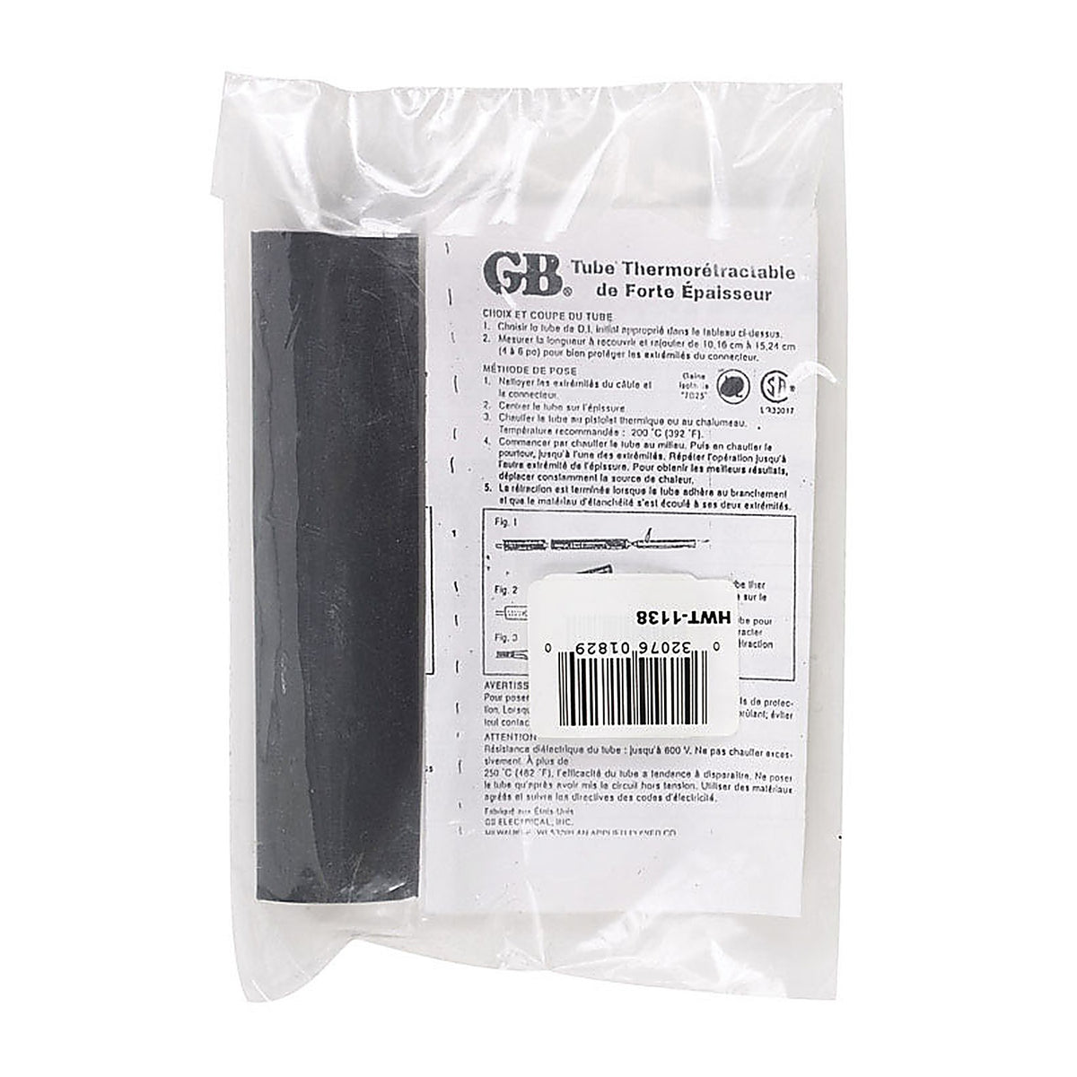 Gardner Bender - HWT-1138 - 1-1/8 in. Dia. Heat Shrink Tubing Black - 1/Pack