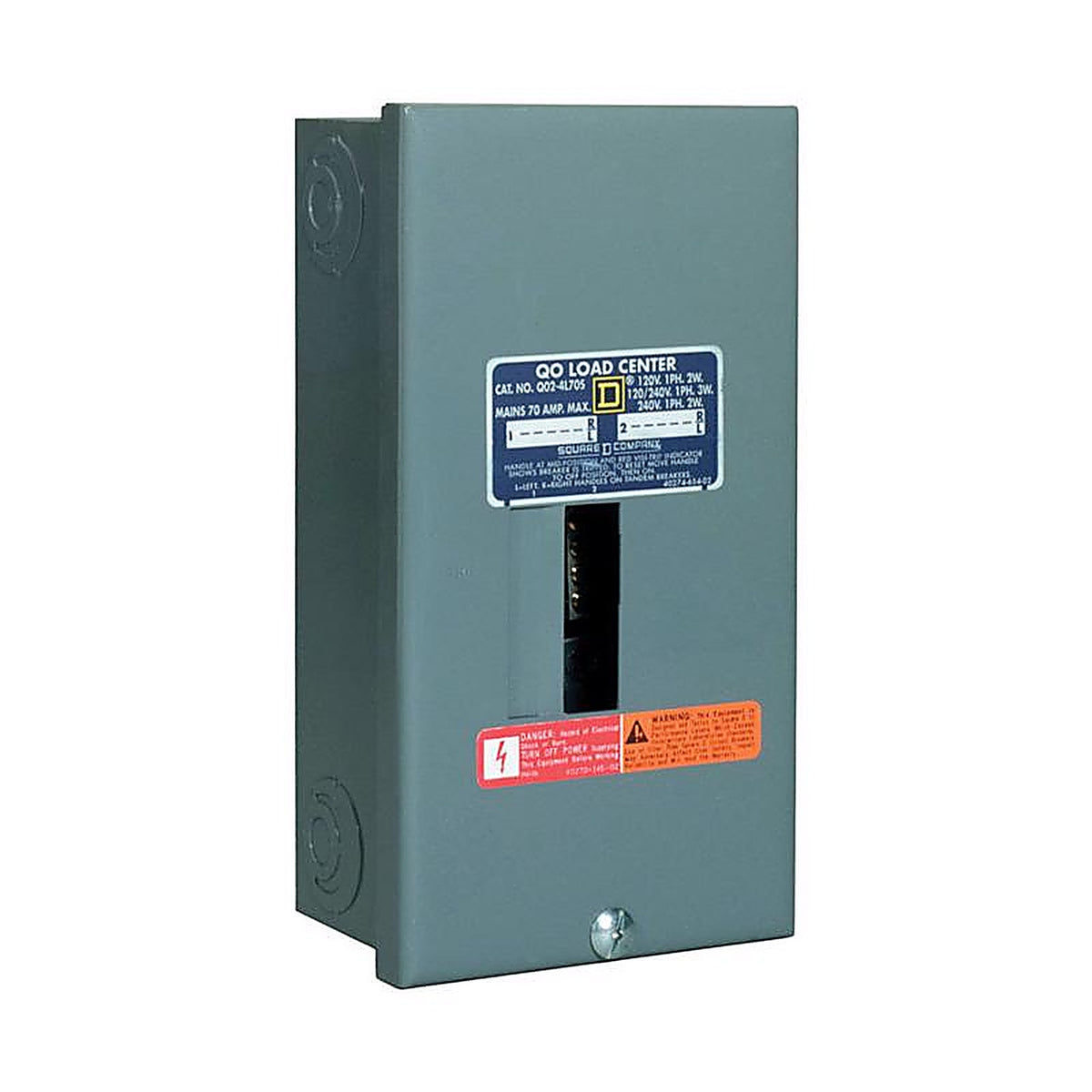 Square D - QO24L70SCP - QO 70 amps 120/240 V 2 space 4 circuits Surface Mount Main Lug Load Center
