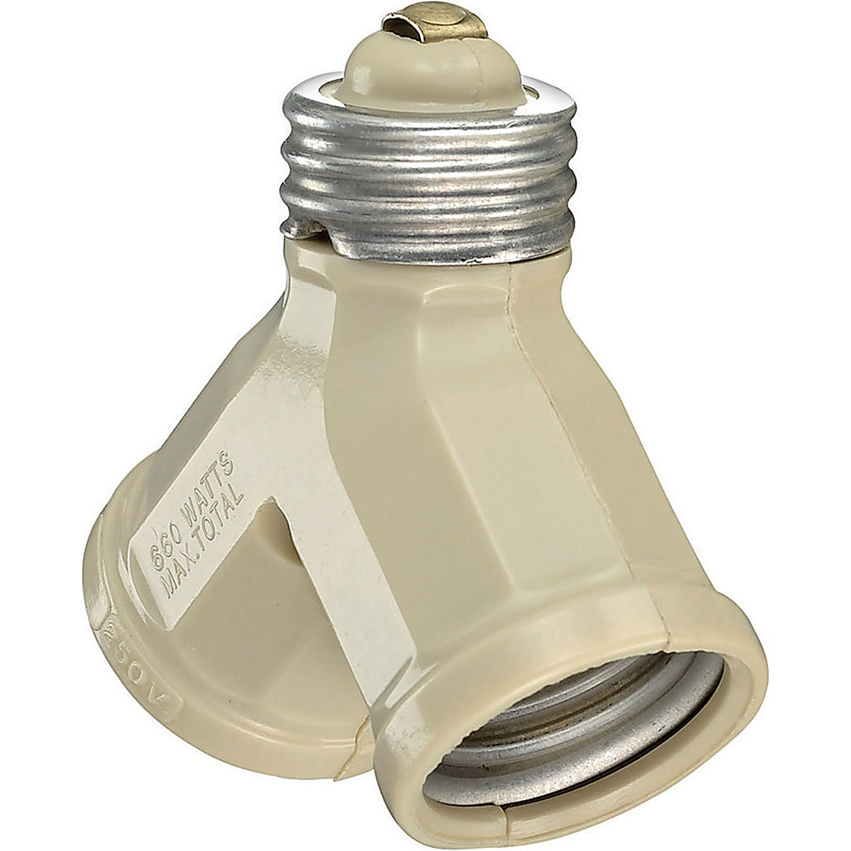 Leviton - 00128-00I - Plastic Medium Base Socket Adapter - 1/Pack