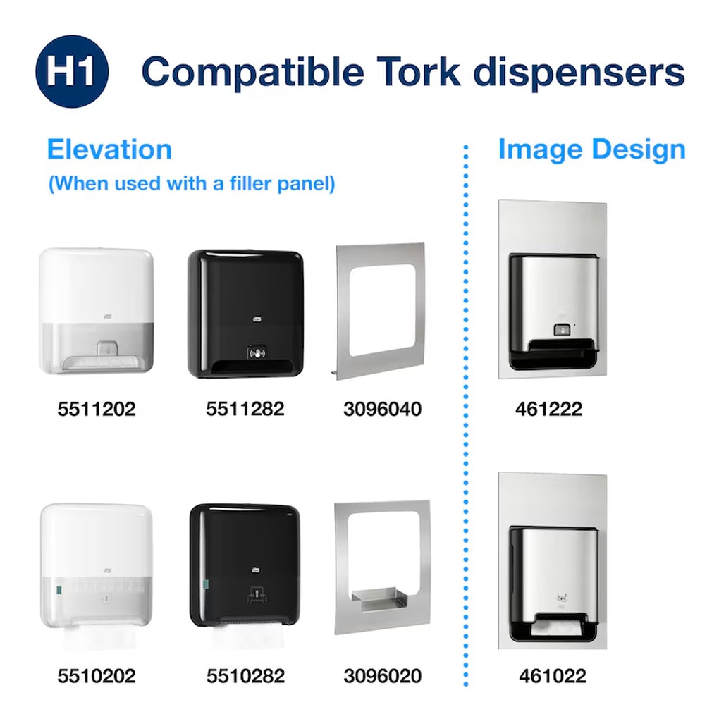 Tork - 309051 - H1 System Recessed Frame and Waste Receptacle, Stainless Steel