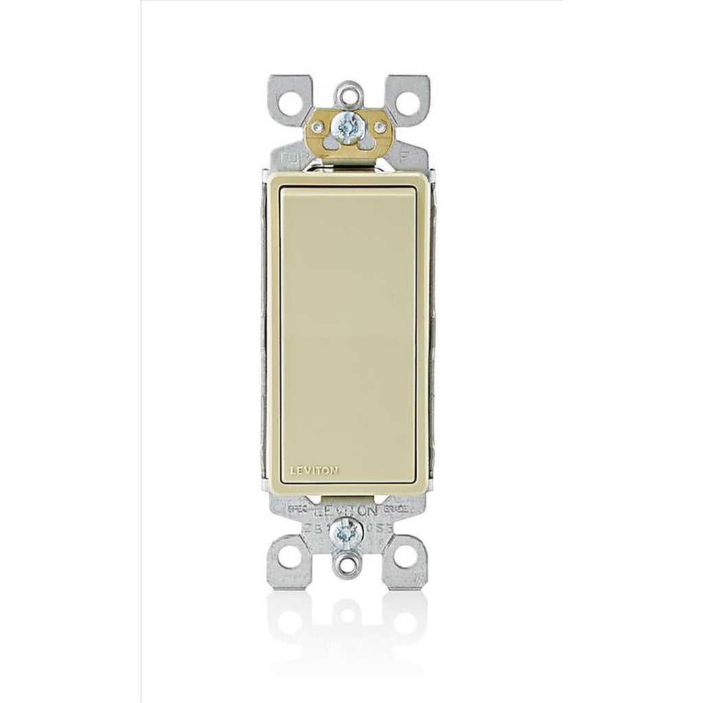Leviton - 05603-2IS - 15 amps Three Pole Rocker AC Quiet Switch Ivory - 1/Pack