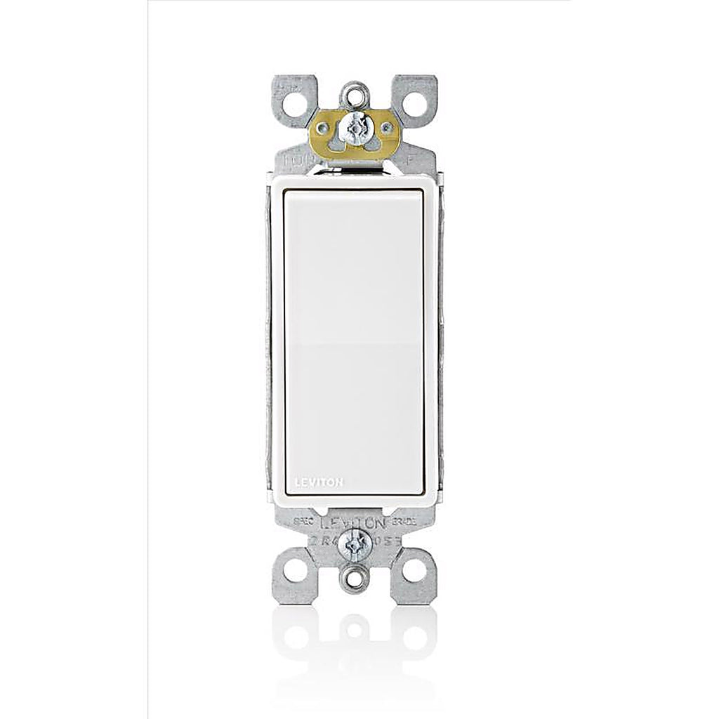 Leviton - 05601-2WS - 15 amps Single Pole Rocker AC Quiet Switch White - 1/Pack