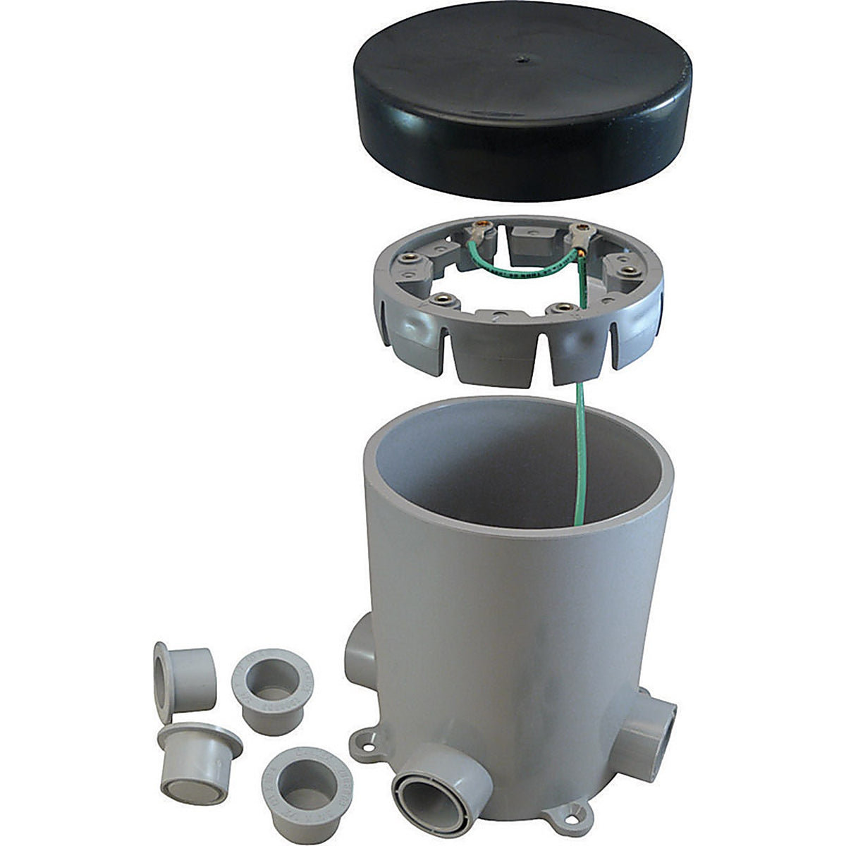 Cantex - 5133760U - 19-1/2 cu in Round PVC 1 gang Junction Box Gray