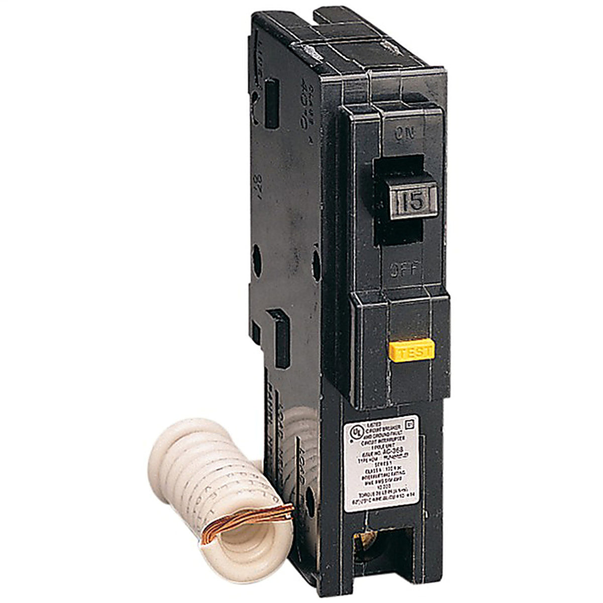 Square D - HOM115GFICP - HomeLine 15 amps Plug In Single Pole Circuit Breaker