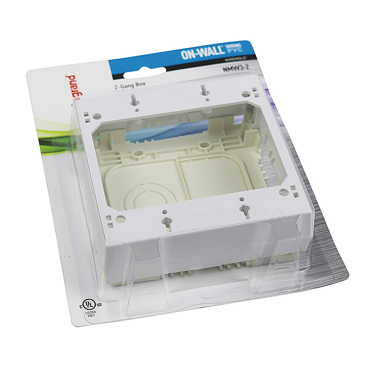 Legrand - NMW32 - Wiremold Plastic 2 gang Outlet Box White