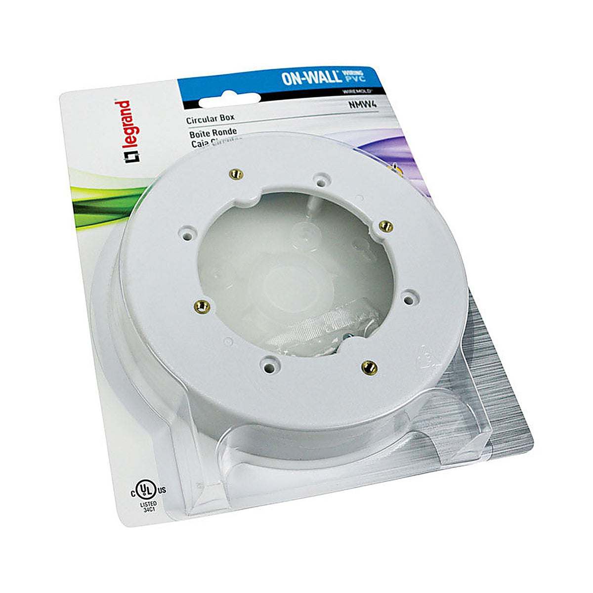 Legrand - NMW4 - Wiremold 5-1/2 in. Round PVC 1 gang Electrical Box White