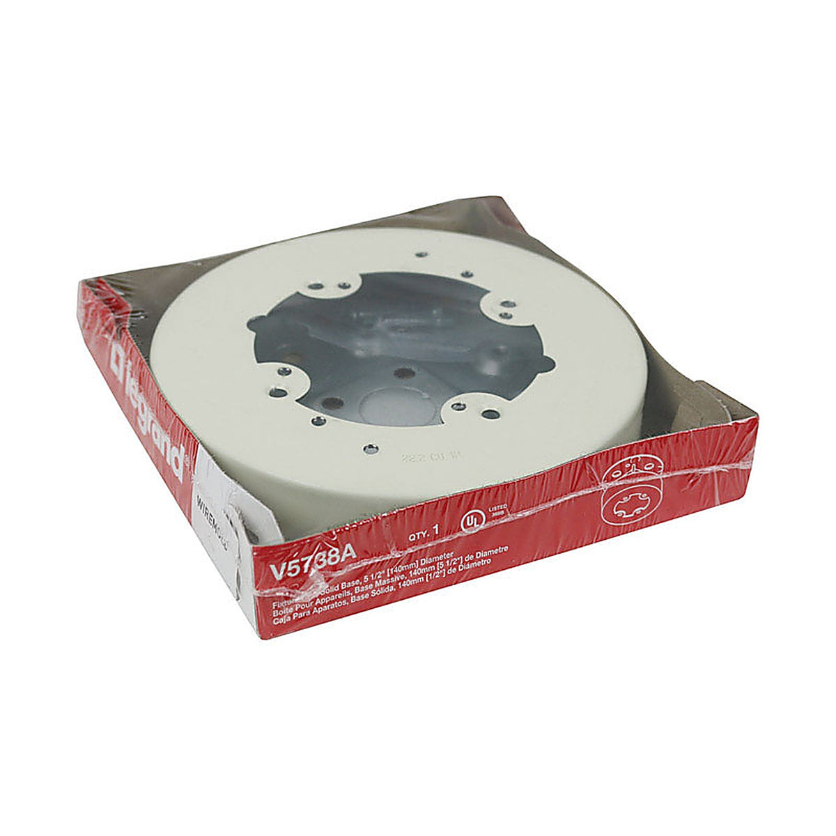 Legrand - V5738A - Round Steel Electrical Box Ivory