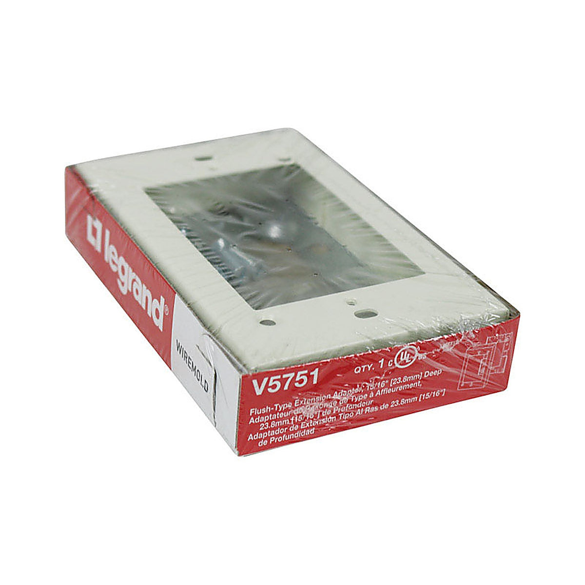 Legrand - V5751 - Rectangle Steel 1 gang Extension Starter Box Ivory