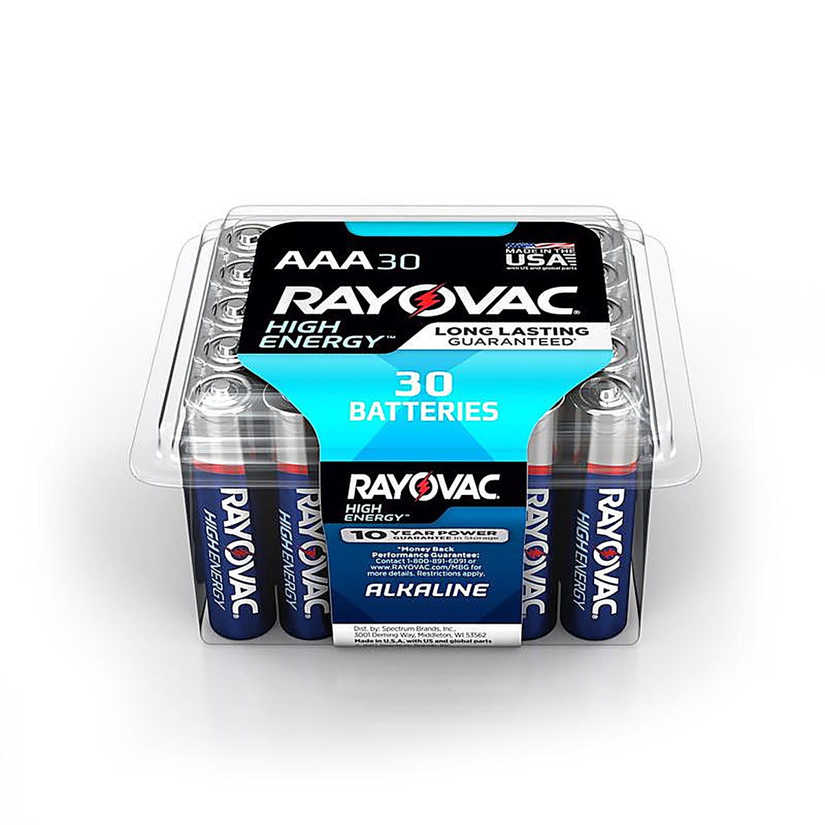 Rayovac - 824-30PPTK - High Energy AAA Alkaline Batteries 30 pk Clamshell