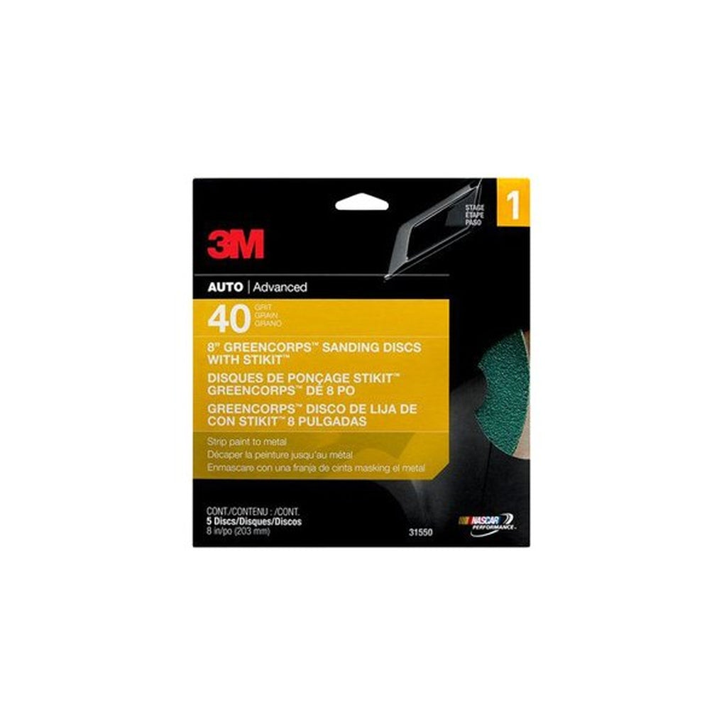 3M - 31550 - Stikit Green Corps Disc, 8 in, 40 grit