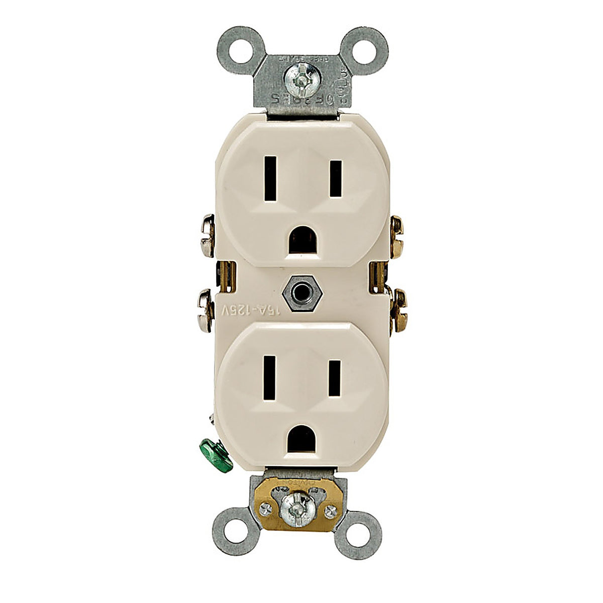 Leviton - 0BR15-0TS - 15 amps 125 V Duplex Light Almond Outlet 5-15R 1 pk