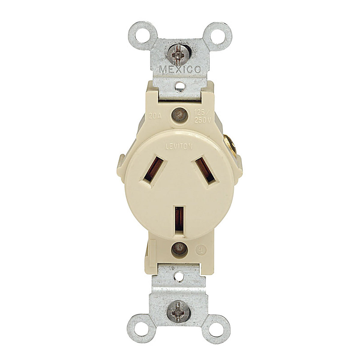 Leviton - 05032-00I - 20 amps 125 V Ivory Outlet 10-20R 1 pk