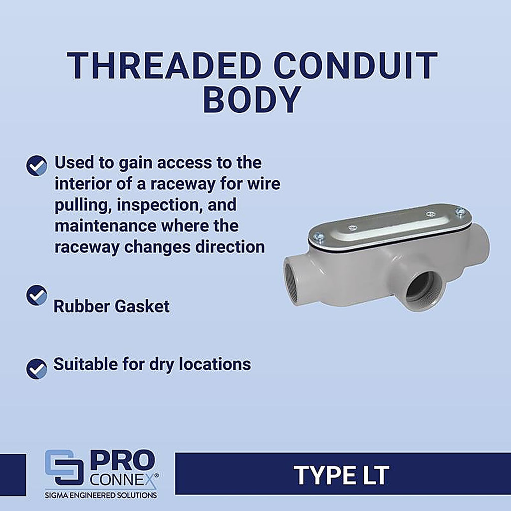Sigma Electric - 02-55643T - ProConnex 1 in. Dia. Die-Cast Aluminum Conduit Body For Rigid - 1/Pack