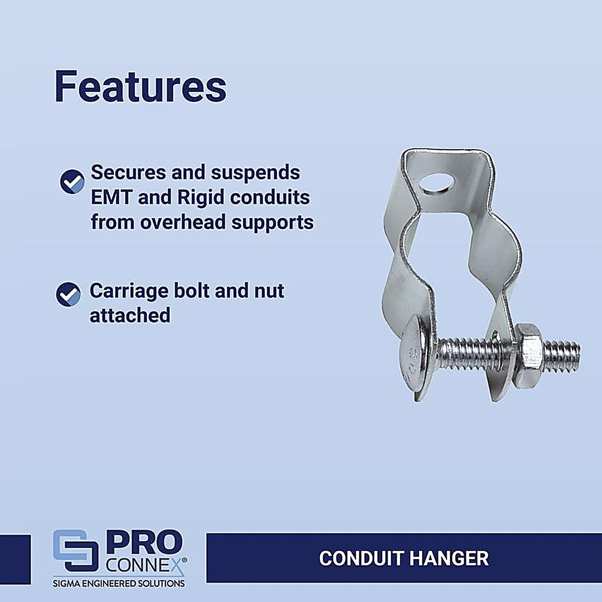 Sigma Electric - 52155 - ProConnex 6 Zinc Plated Steel Conduit Hanger