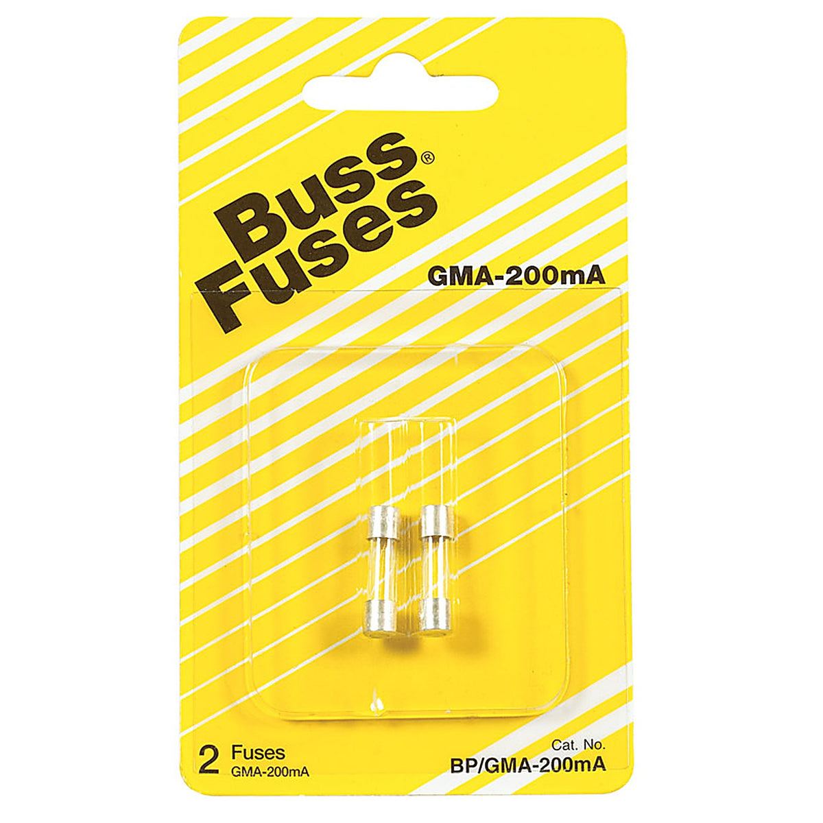Bussmann - BP/GMA-200MA - 0.2 amps Fast Acting Glass Fuse - 2/Pack