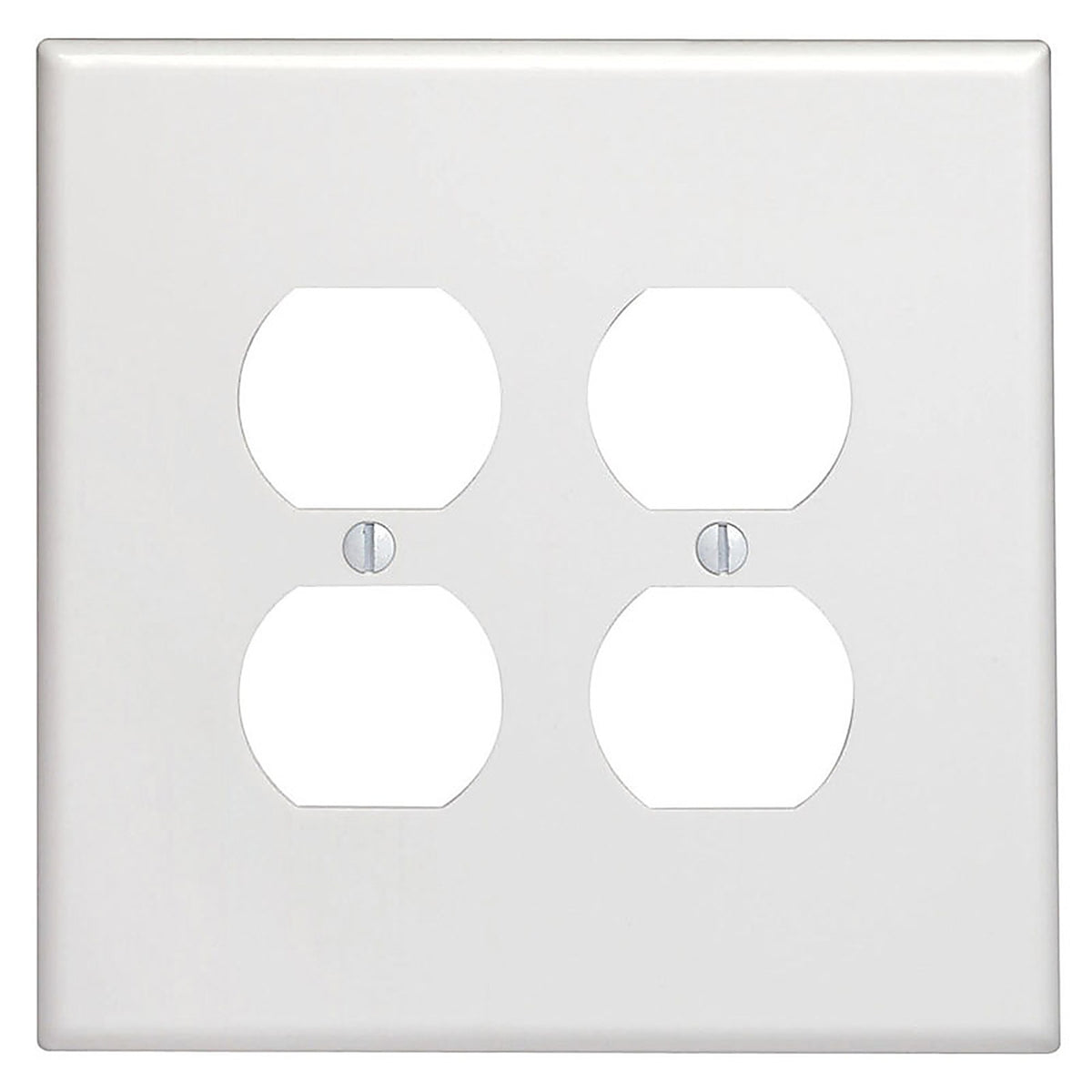 Leviton - 88116-000 - White 2 gang Thermoset Plastic Duplex Outlet Wall Plate - 1/Pack