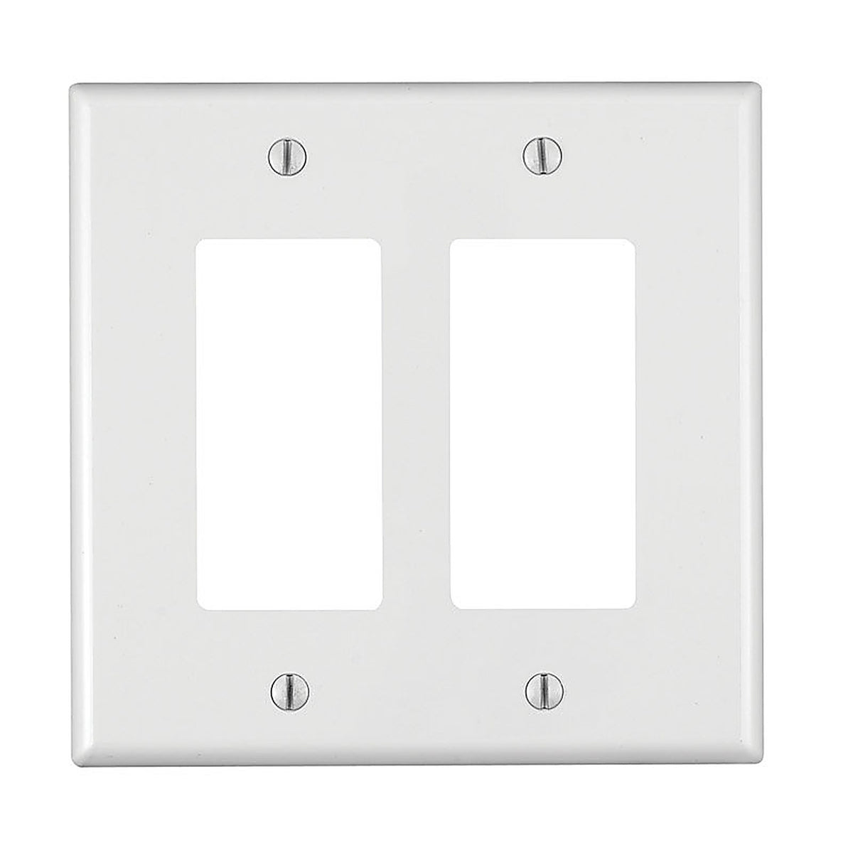 Leviton - PJ262-00W - Decora White 2 gang Nylon GFCI/Rocker Wall Plate - 1/Pack