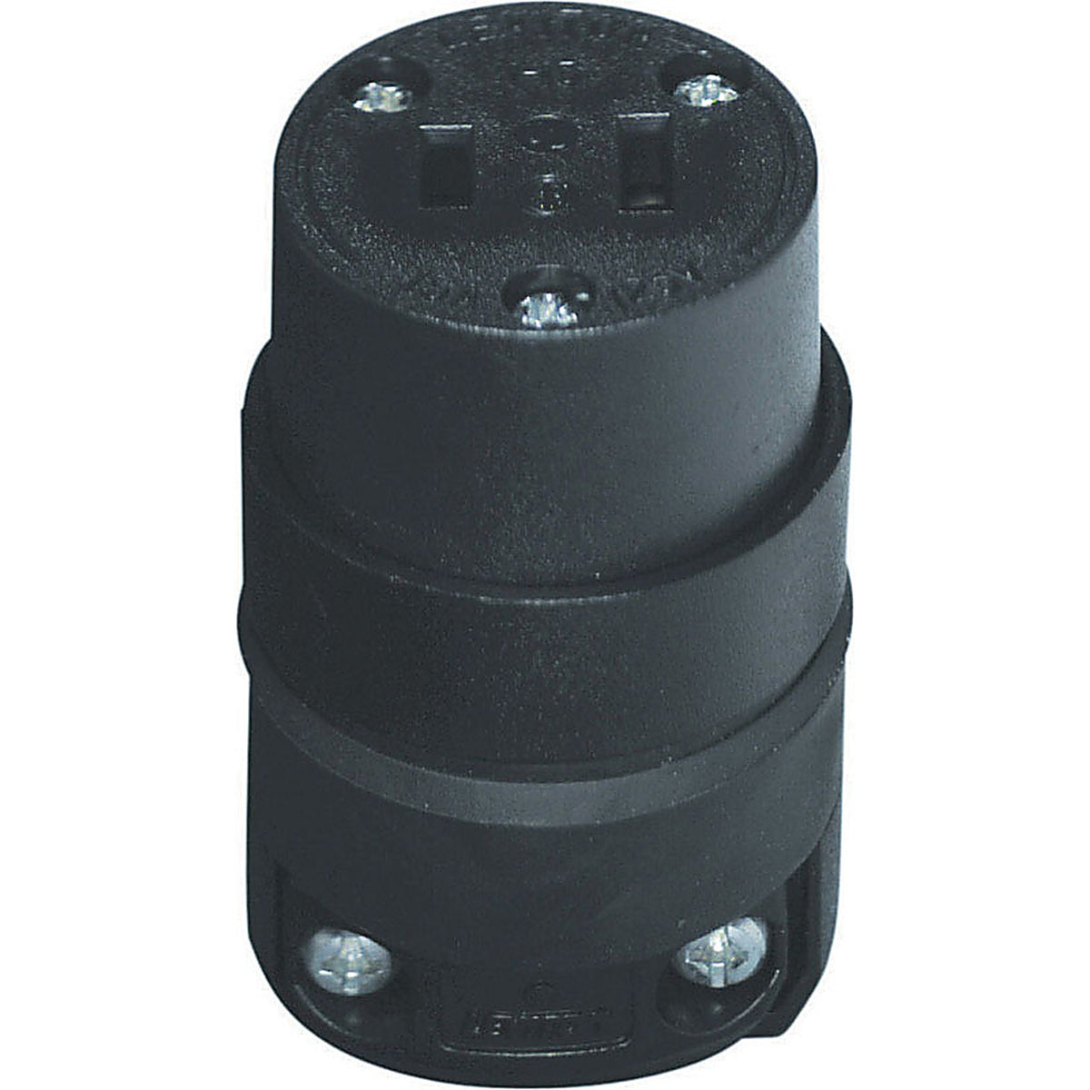 Leviton - 115CR-000 - Commercial and Residential Rubber Non-Polarized Connector 1-15R 18-12 AWG 2 Pole 2 Wire