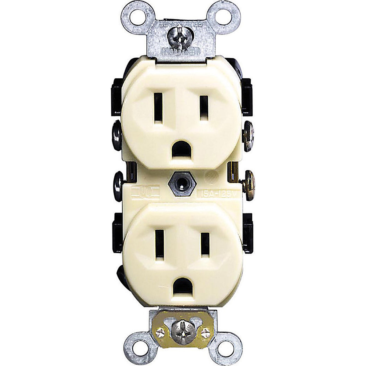 Leviton - 0CR15-0IS - 15 amps 125 V Duplex Ivory Outlet 5-15R 1 pk